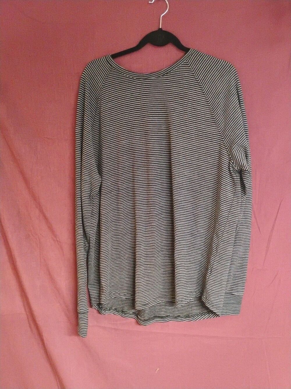 Goodfellow & Co Womens Striped Long Sleeved XL Black Crewneck Shirt